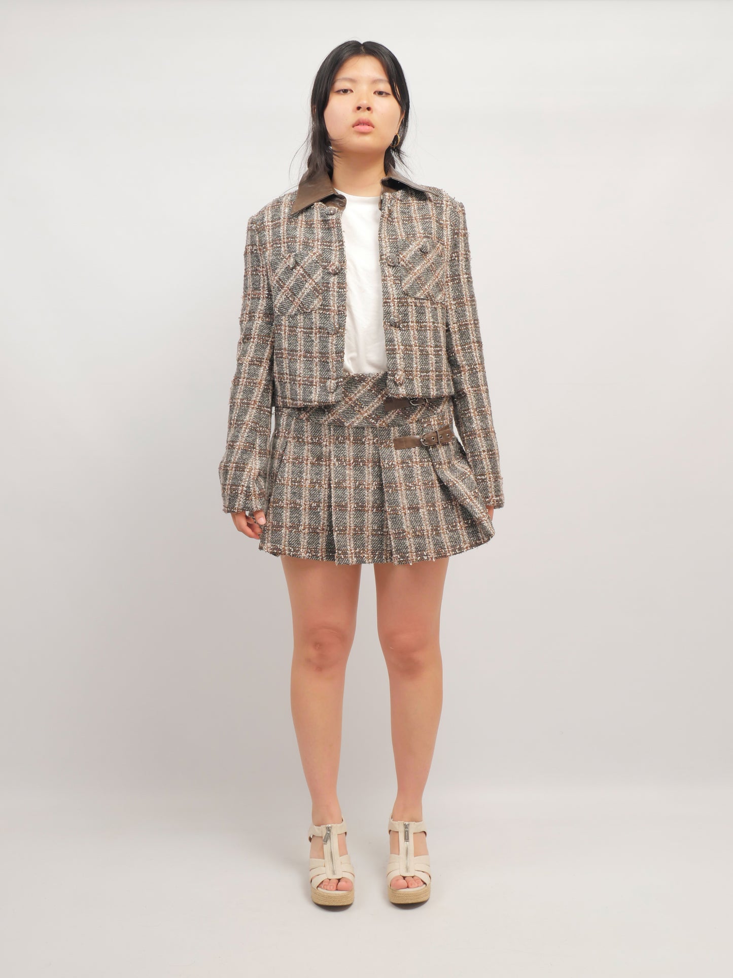 Plaid Cropped Jacket – Maple Study – MJ264451