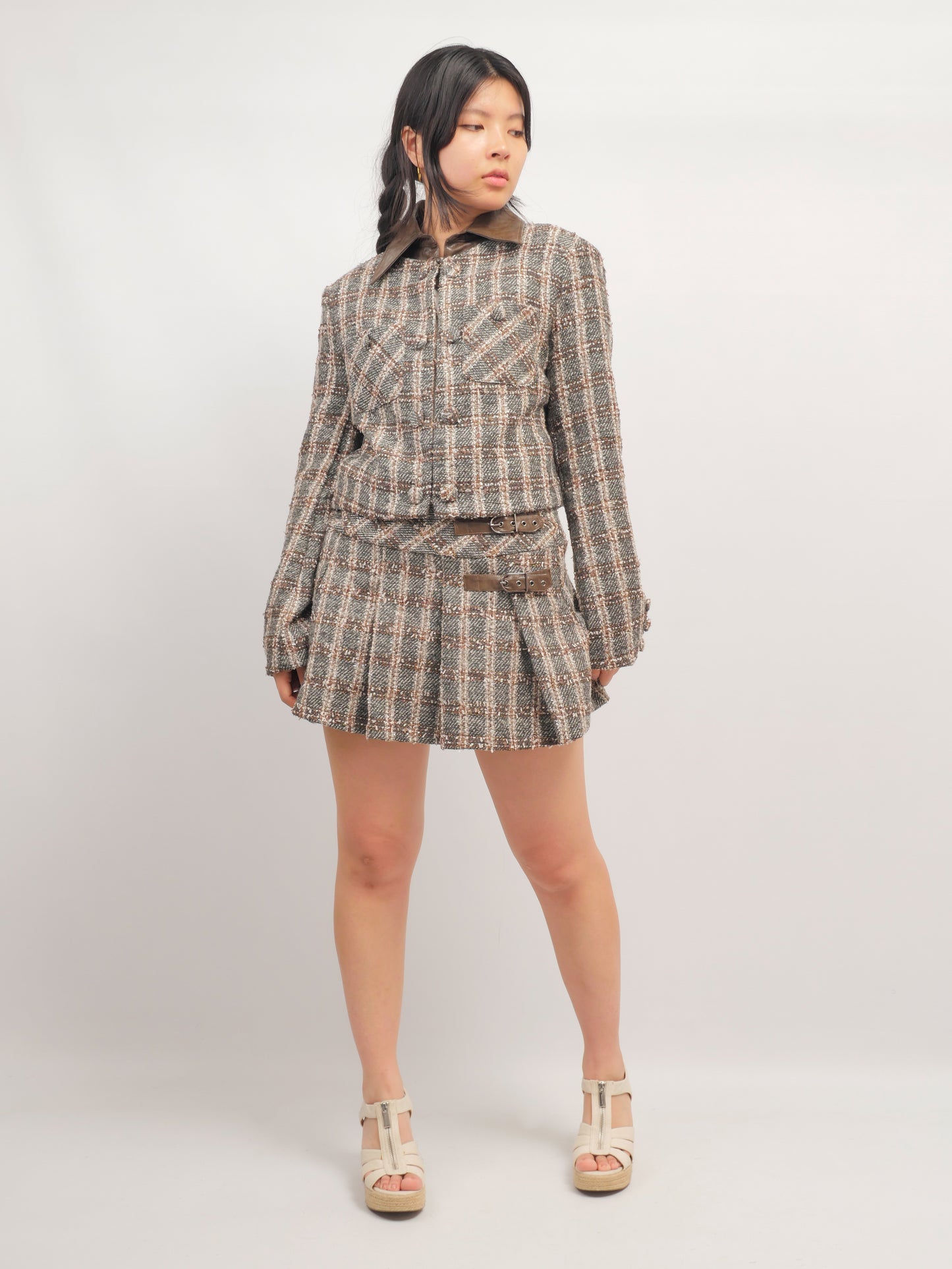Plaid Cropped Jacket – Maple Study – MJ264451