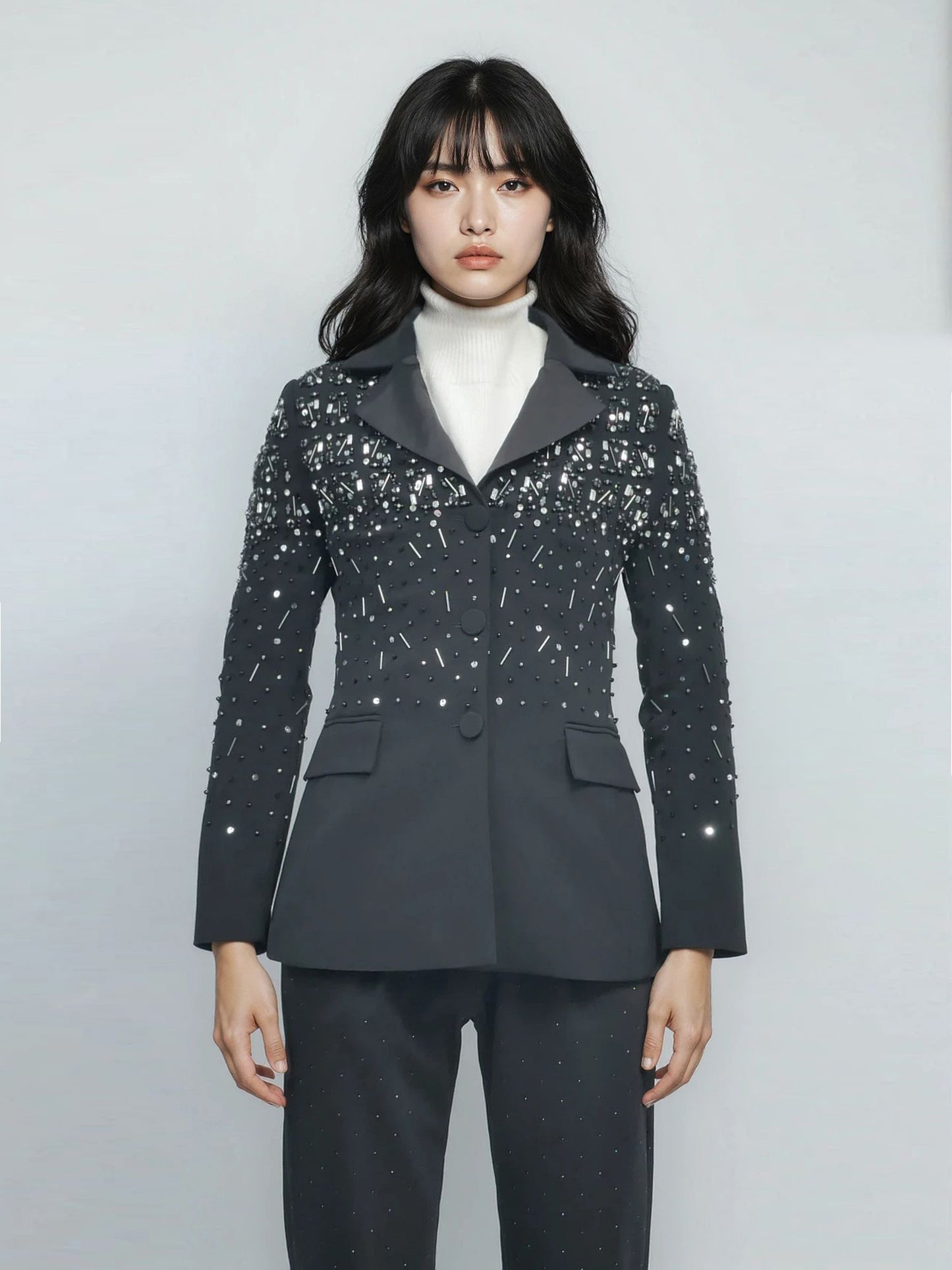 Embellished Blazer – Midnight Glint – MJ260117
