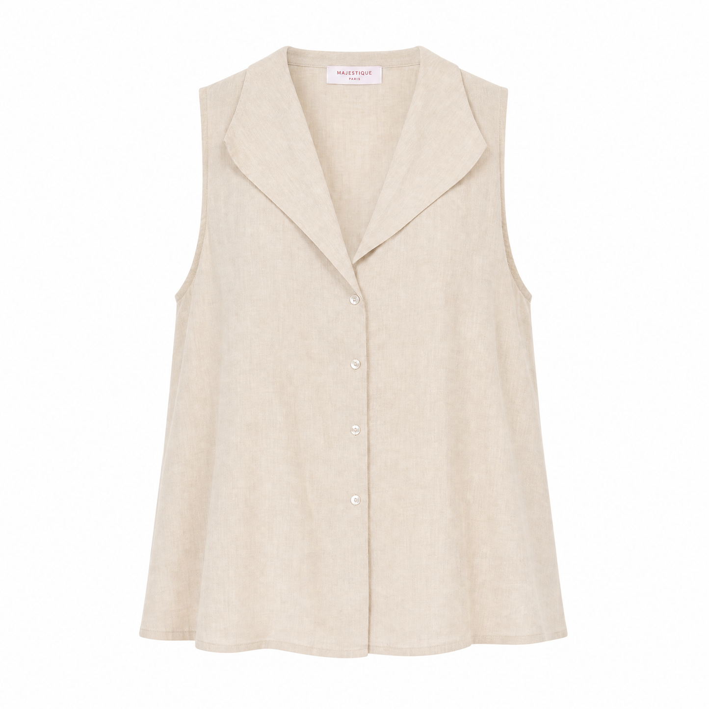 Blouse sans manches en lin – Méditerranée Claire – MJ5491-A