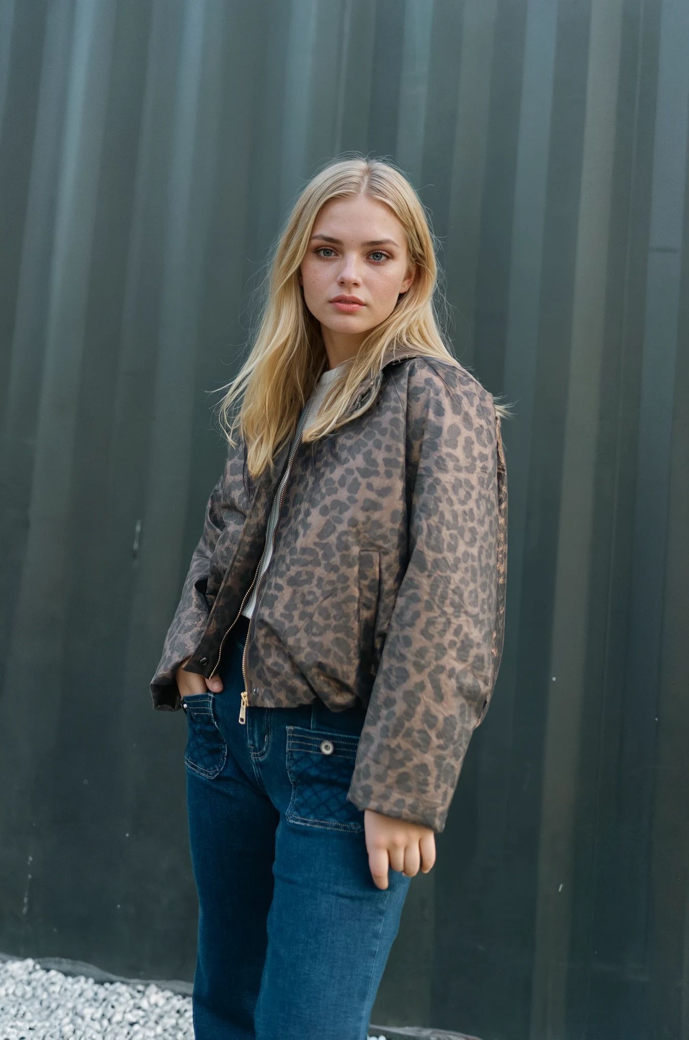 Leopard Faux Leather Jacket – Wild Code – MJ263916