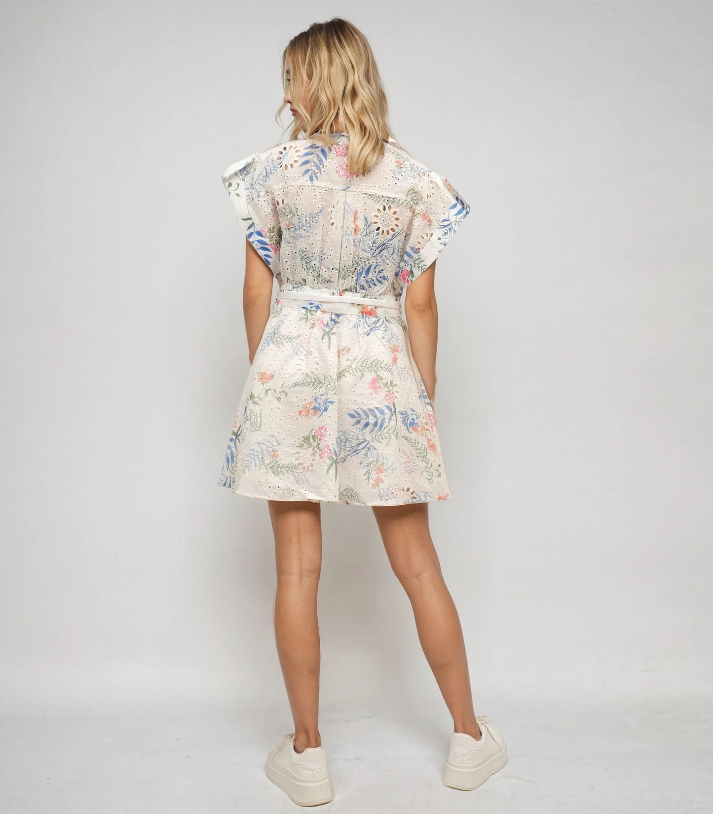 Embroidered Floral Shirt Dress – Coastal Bloom – MJ251371