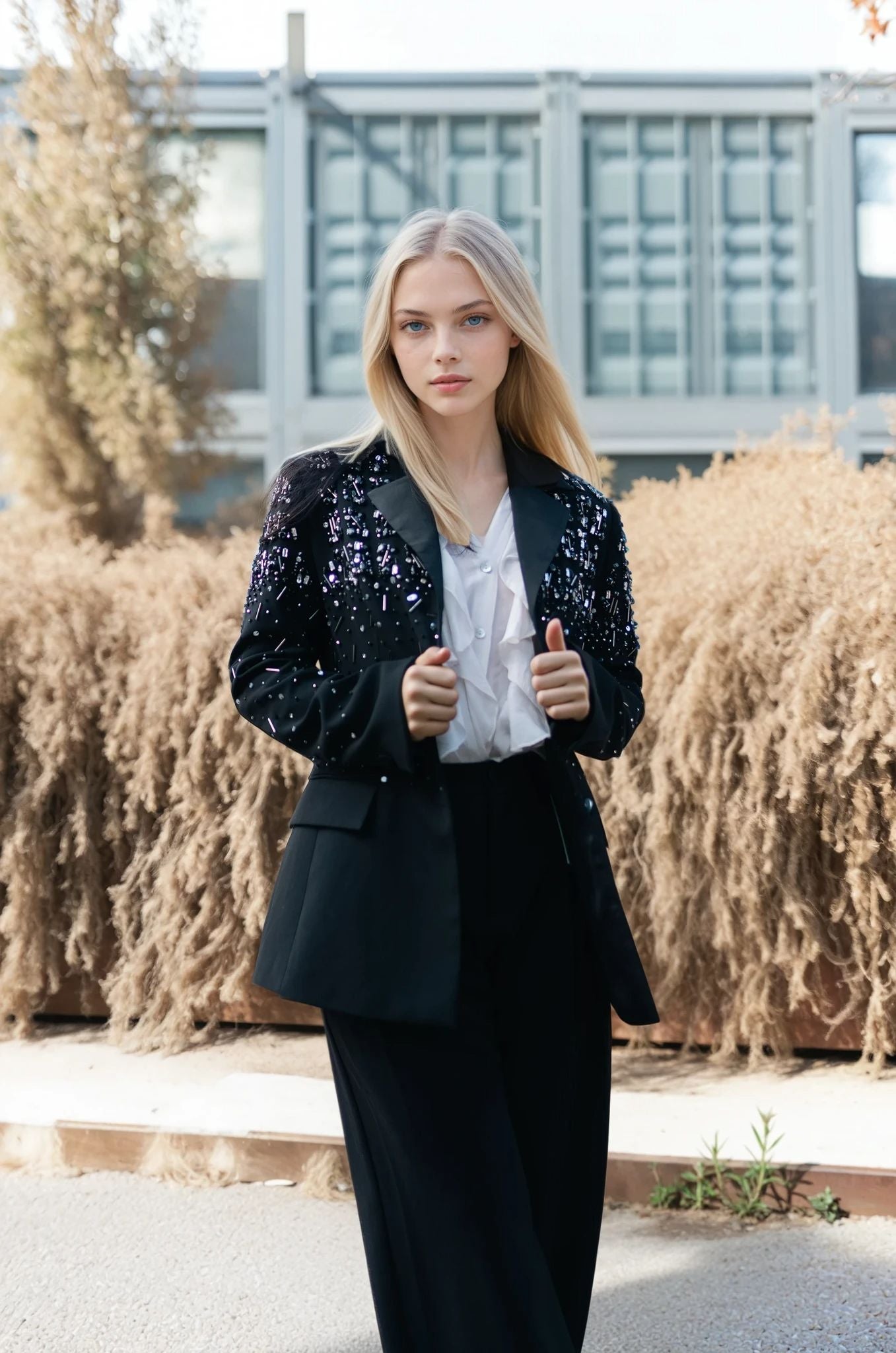 Embellished Blazer – Midnight Glint – MJ260117