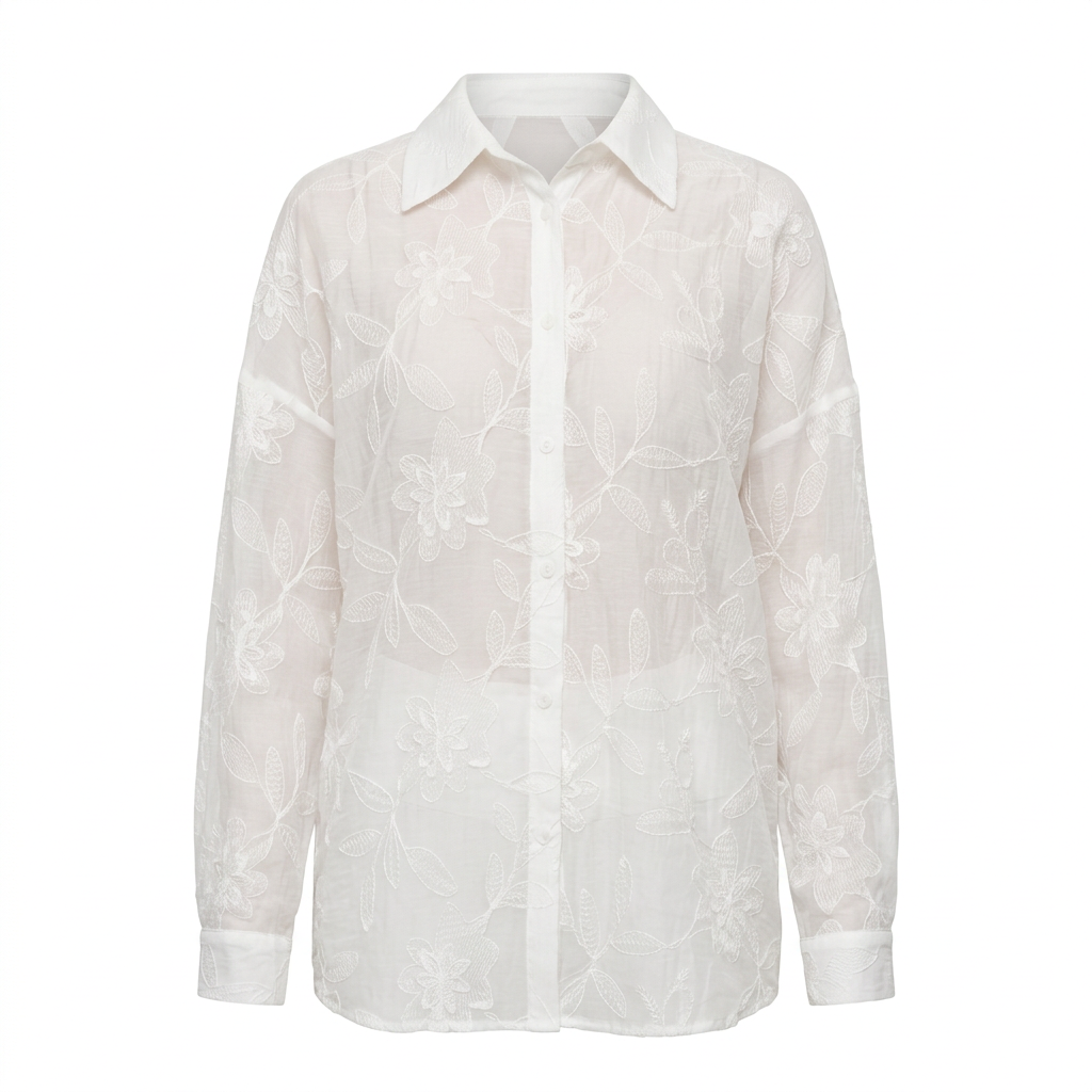 Blouse Ivoire À Drape Fluide – Ligne Opaline – MJ271681