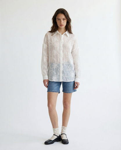 Blouse Ivoire À Drape Fluide – Ligne Opaline – MJ271681