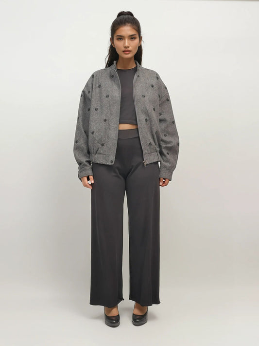 Sequin Detail Bomber – Shadow Thread – MJ264232