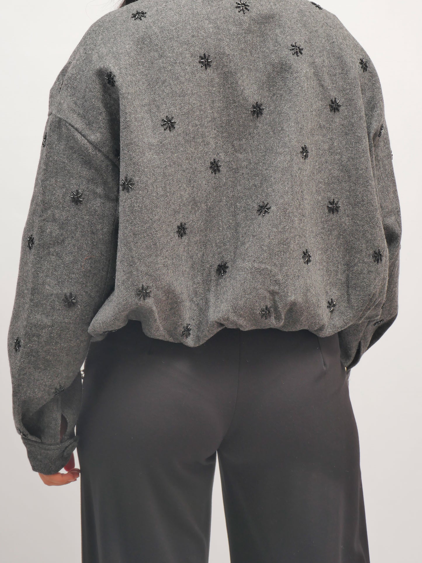 Sequin Detail Bomber – Shadow Thread – MJ264232