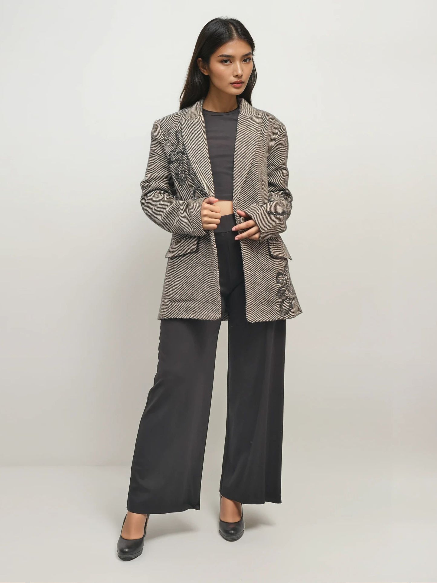 Sequin Detail Blazer – Shadow Thread – MJ263409