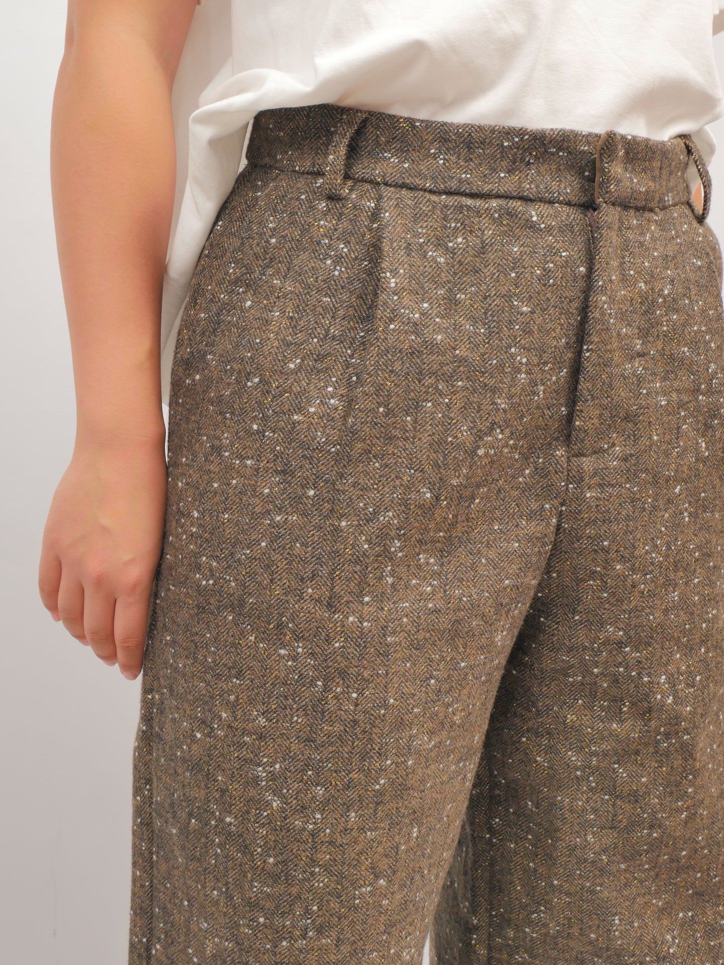 Wool Wide-Leg Trousers – Earth Weave – MJ266387