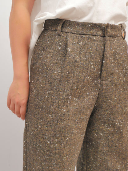 Wool Wide-Leg Trousers – Earth Weave – MJ266387