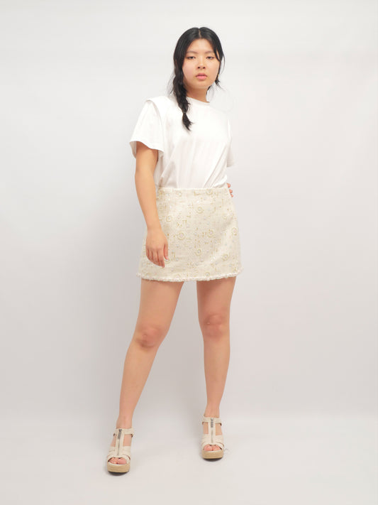 Textured Mini Skort – Fleur Quietude – MJ260597