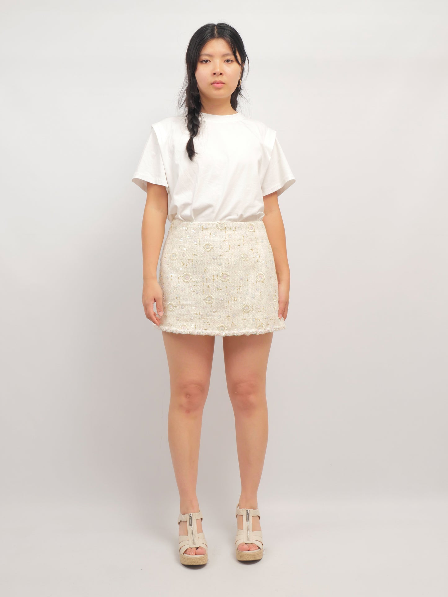 Textured Mini Skort – Fleur Quietude – MJ260597