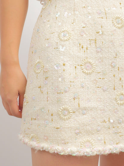 Textured Mini Skort – Fleur Quietude – MJ260597