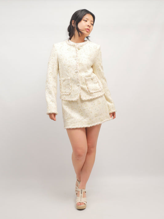 Textured Cream Jacket – Fleur Quietude – MJ260576