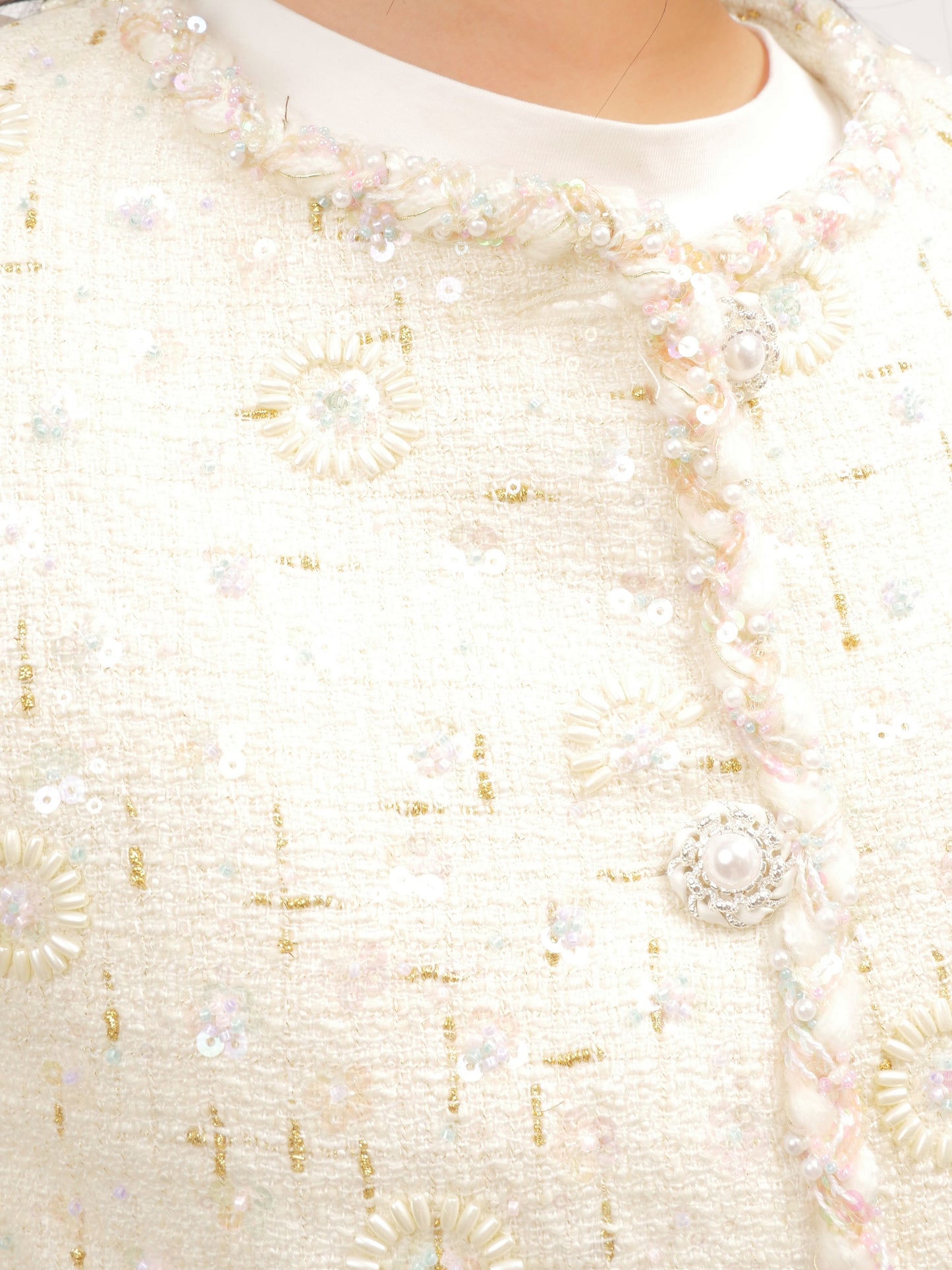Textured Cream Jacket – Fleur Quietude – MJ260576