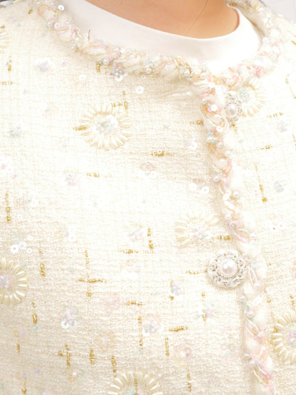 Textured Cream Jacket – Fleur Quietude – MJ260576