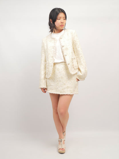 Textured Cream Jacket – Fleur Quietude – MJ260576