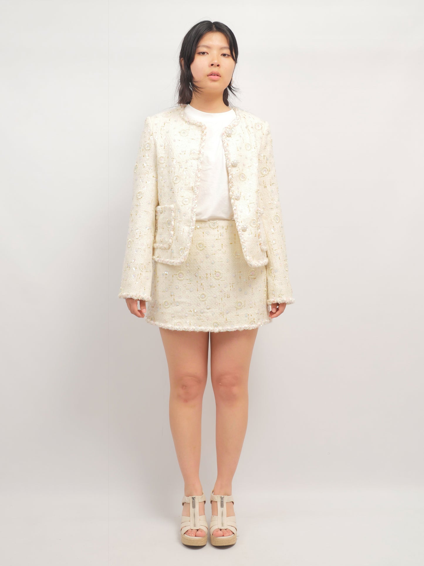 Textured Cream Jacket – Fleur Quietude – MJ260576