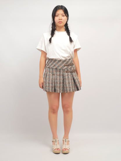 Plaid Pleated Mini Skort – Maple Study – MJ264454