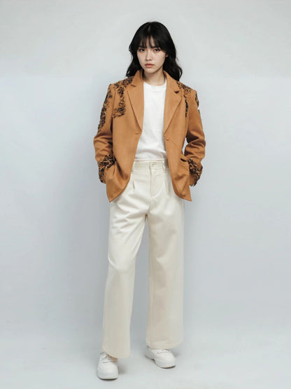 Cut-Out Detail Blazer – Rustic Bloom – MJ263943