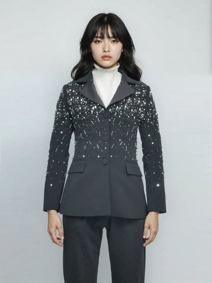 Embellished Blazer – Midnight Glint – MJ260117