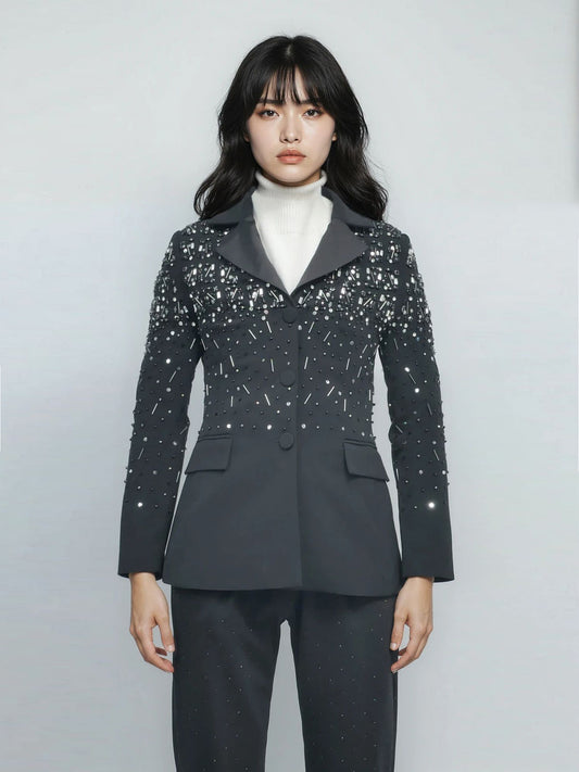 Embellished Blazer – Midnight Glint – MJ260117
