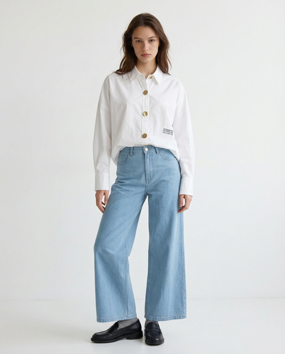 Pantalon Bleu Coton-Mélangé – Atelier Riviera – MJ271270