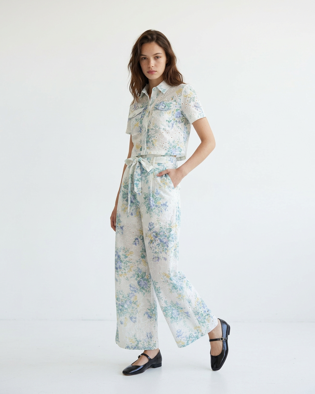 Chemise Courte Fleurie Bleu – Pavillon Azuré – MJ276371