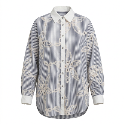 Noir Lace-Trace Shirt – Maison Ébène – MJ270697