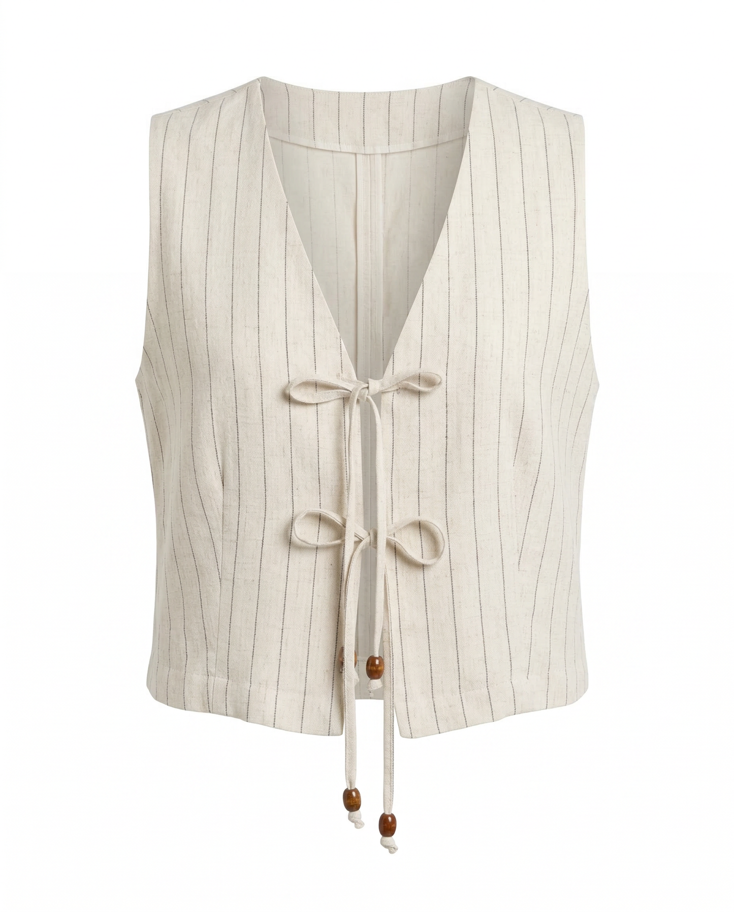 Ivory Tie-Front Vest – Atelier Sable – MJ276019
