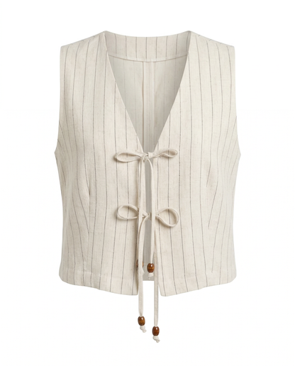 Ivory Tie-Front Vest – Atelier Sable – MJ276019