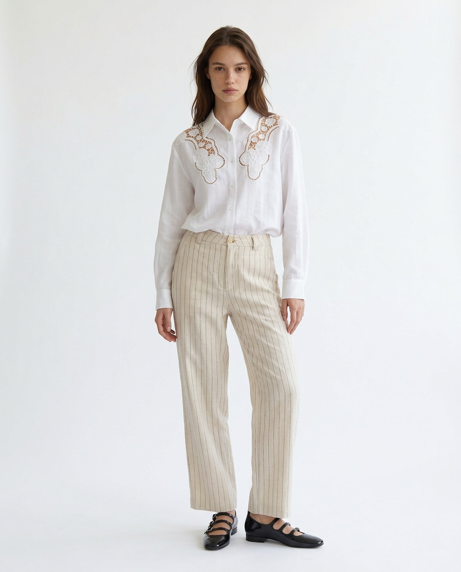 Pantalon Ivoire Fluide – Atelier Sable – MJ276026
