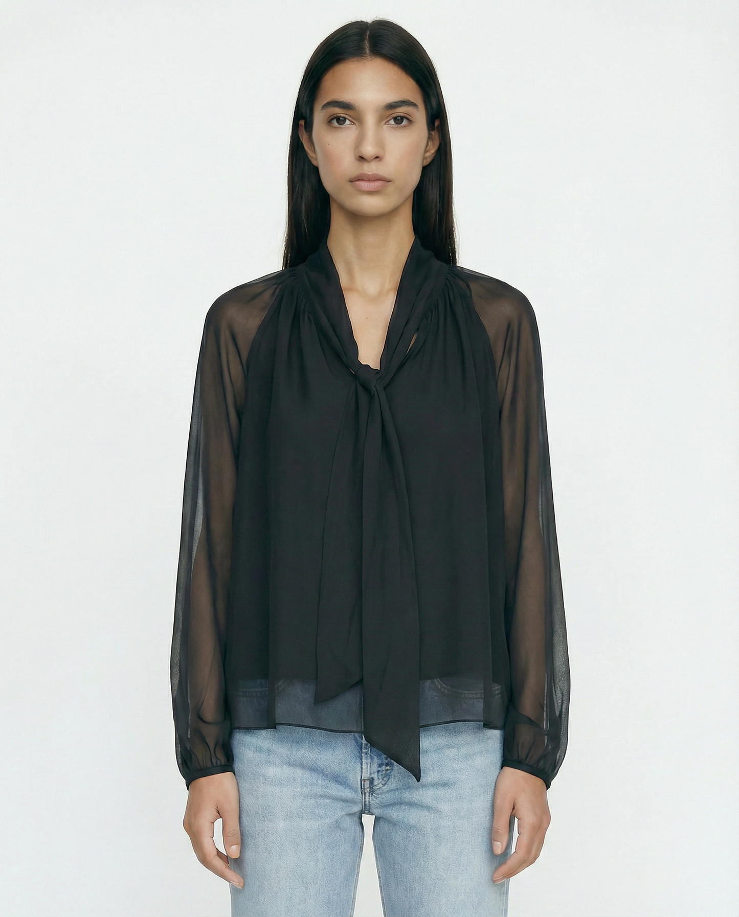 Silk Bow Blouse – Atelier Noire – CFM31054