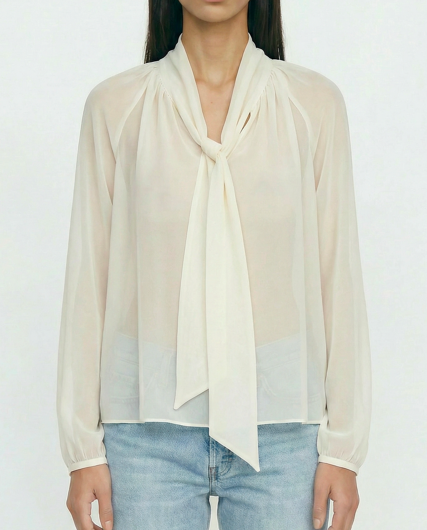 Silk Bow Blouse – Atelier Noire – CFM31054