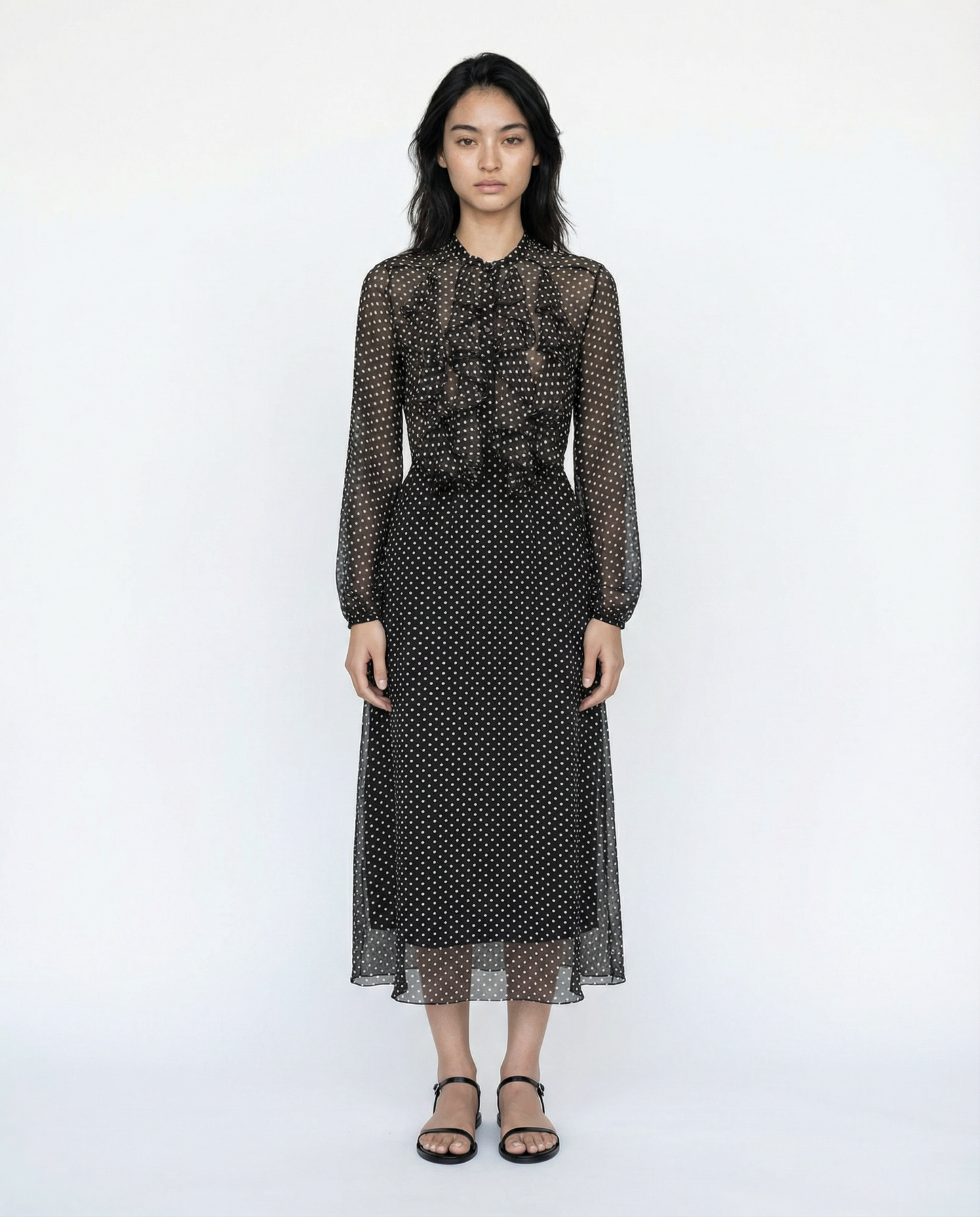 Midnight Whisper Ruffled Dress – Atelier Noire – CFM33047