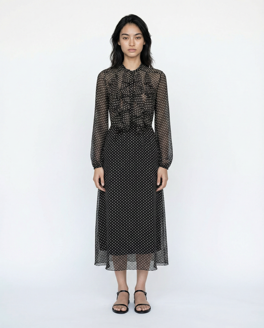 Robe à Volants Midnight Whisper – Collection Atelier Noire – CFM33047