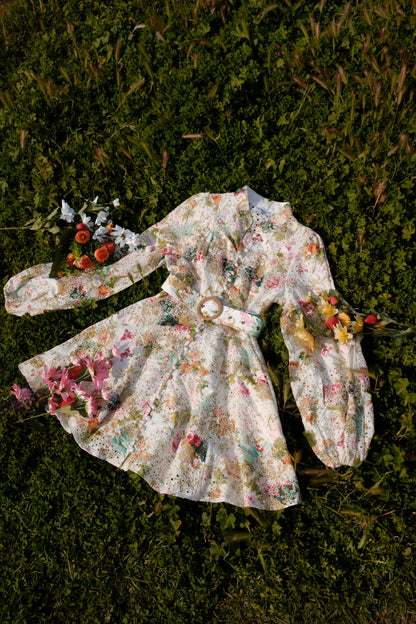 Robe Courte Ceinturée à Fleurs – Garden Reverie – MJ251368