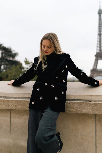 Bee Embellished Blazer – Royal Thread – MJ267869