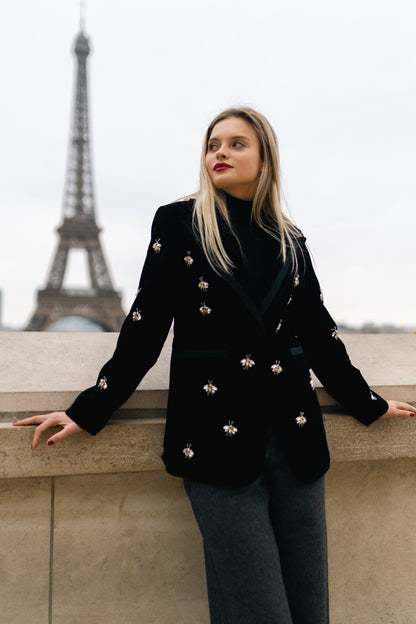 Bee Embellished Blazer – Royal Thread – MJ267869