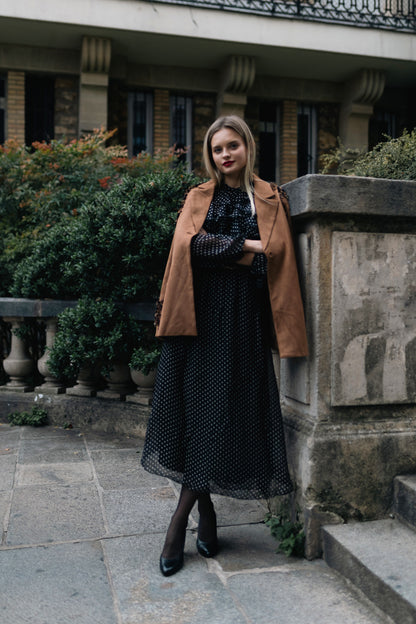 Midnight Whisper Ruffled Dress – Atelier Noire – CFM33047