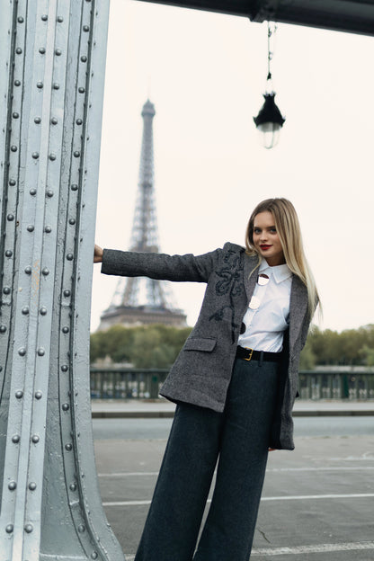 Sequin Detail Blazer – Shadow Thread – MJ263409