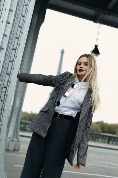 Sequin Detail Blazer – Shadow Thread – MJ263409