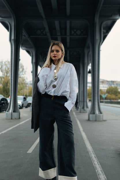 Oversized Cotton Shirt – Moon Fade – MJ264782-S