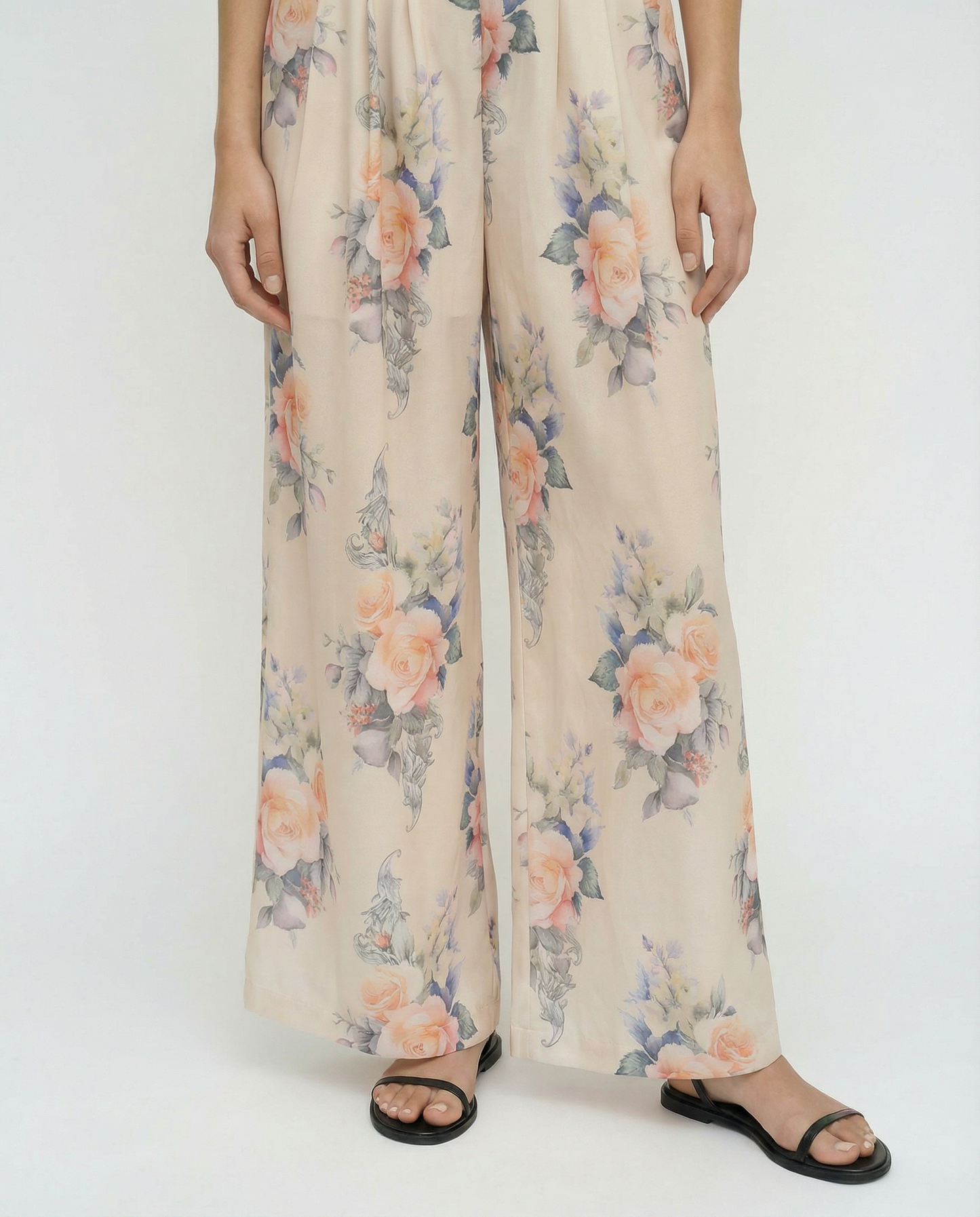 Wide-Leg Floral Pants – Blooming Grace – MJ2500056