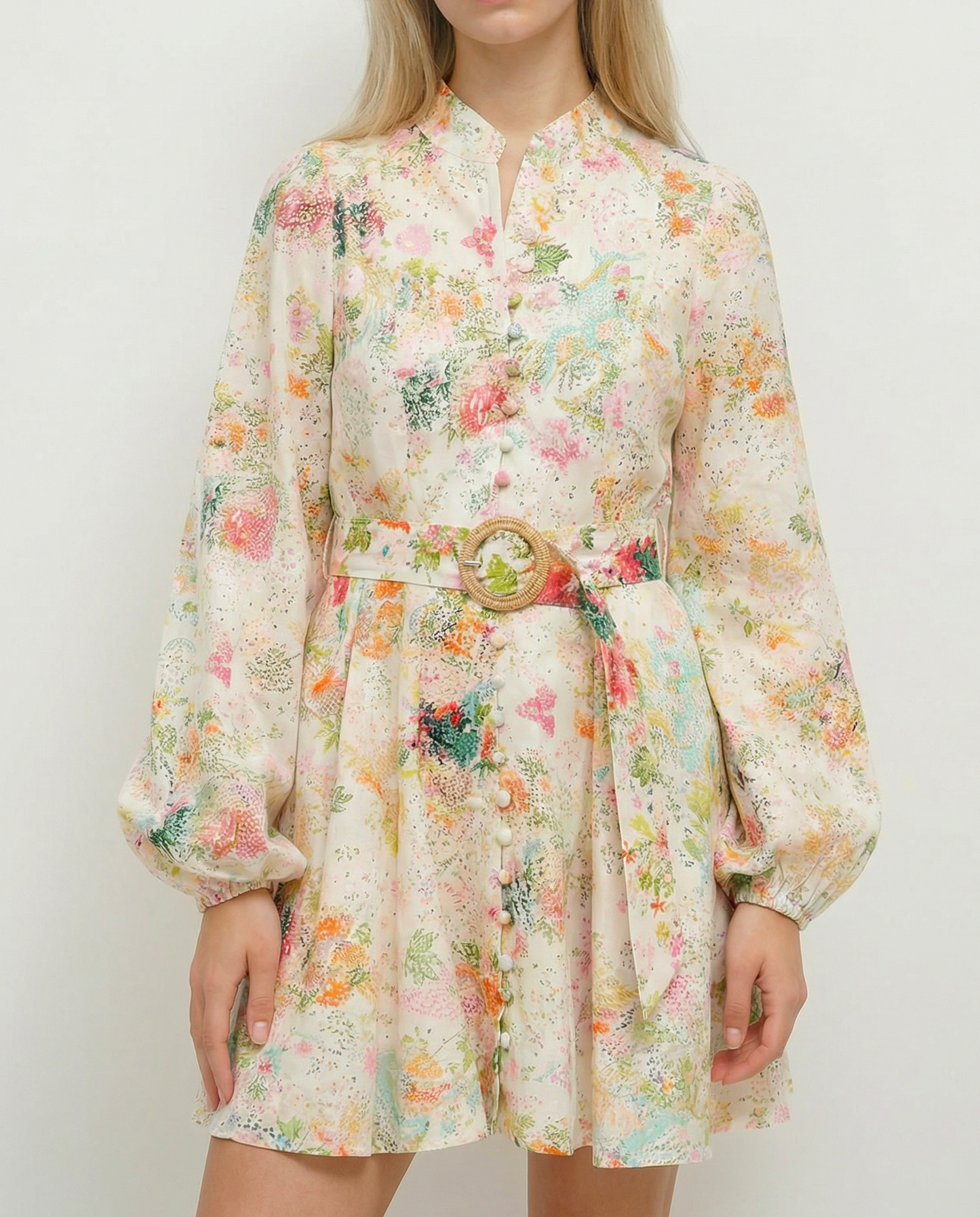 Floral Belted Mini Dress – Garden Reverie – MJ251368