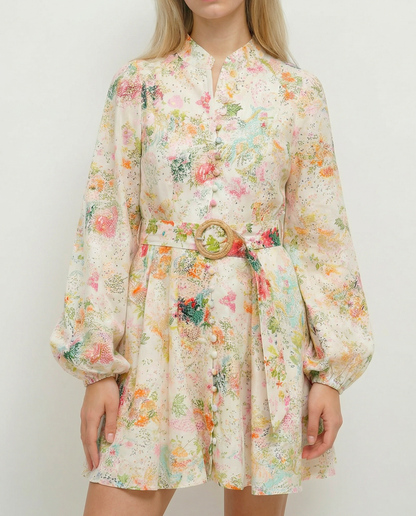 Floral Belted Mini Dress – Garden Reverie – MJ251368