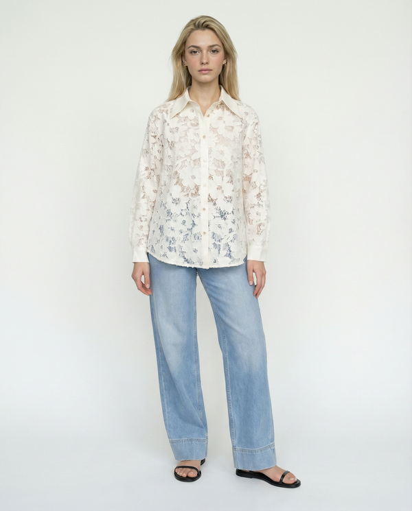 Chemise Boutonnée en Dentelle – Ethereal Essence – MJ254848