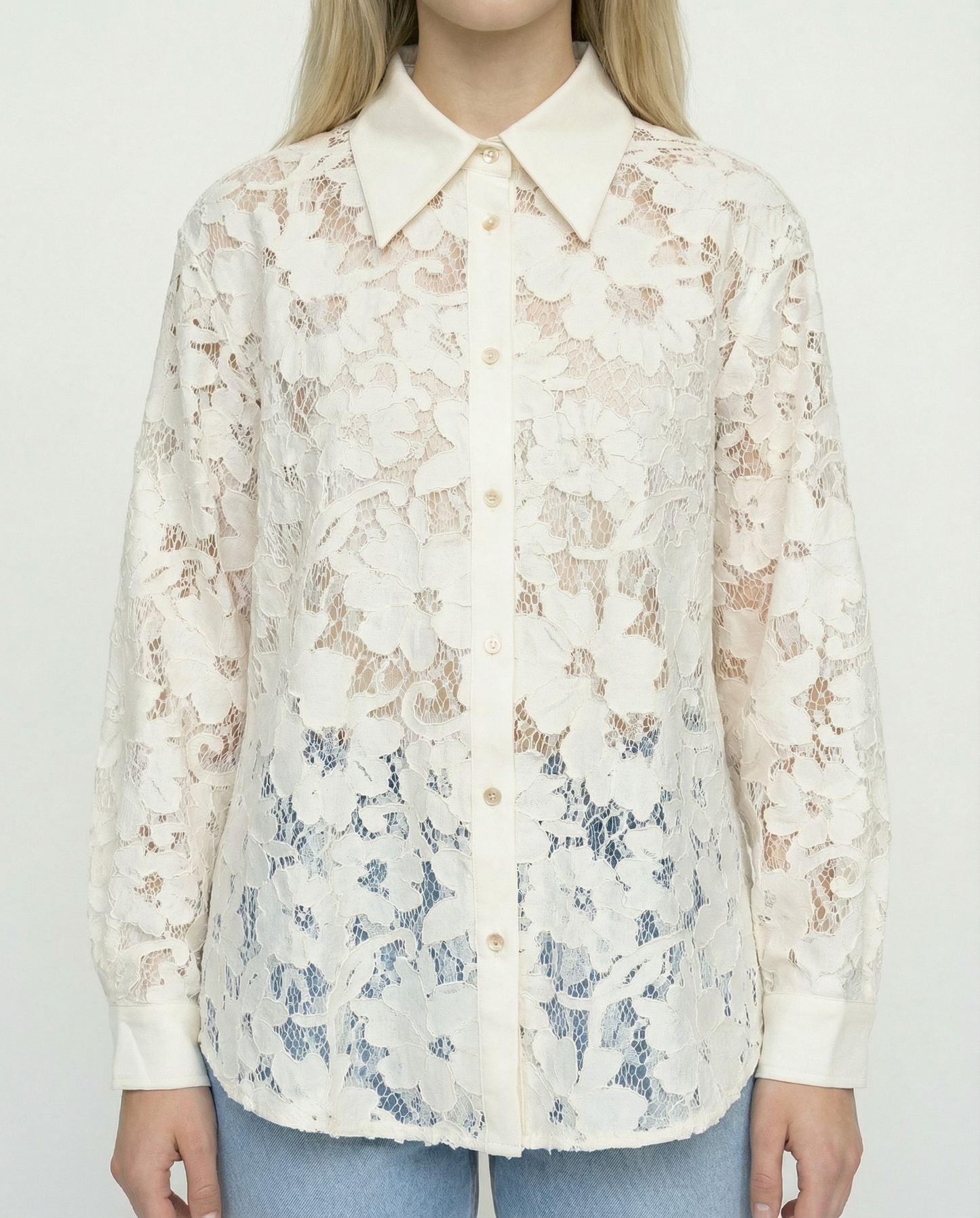 Lace Button-Up Shirt – Ethereal Essence – MJ254848