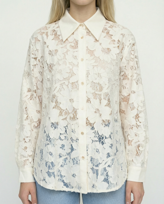 Chemise Boutonnée en Dentelle – Ethereal Essence – MJ254848