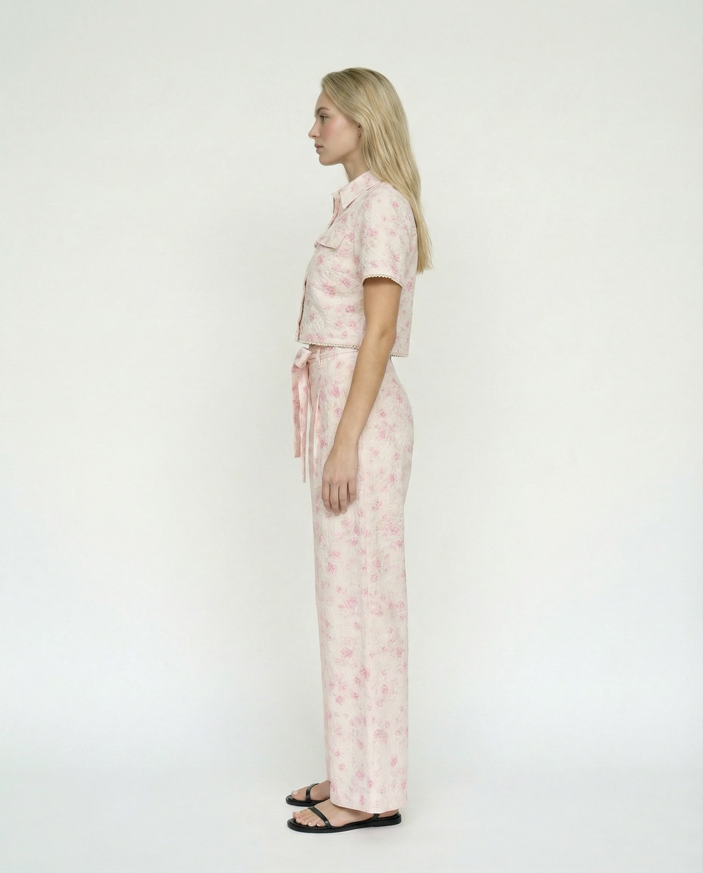 Embroidered Floral Wide-Leg Pants – Blossom Elegance – MJ255566